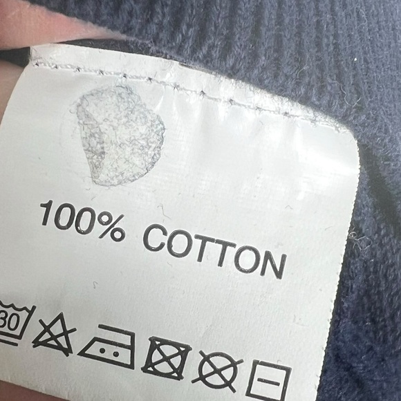 TRICOT MARINE Yachting Navy V-Neck Waffle Knit Long Sleeve Men's Large Shirt - Picture 9 of 11